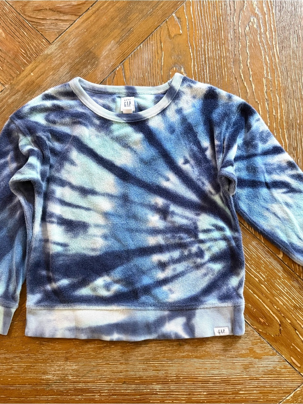 GAP Kids Navy & Light Blue Tie-Dye Crewneck Sweatshirt